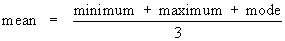 Mean equation for a triangular distribution