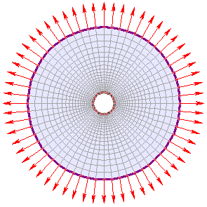 Display of Infinite Elements (radial arrows) on External Boundary