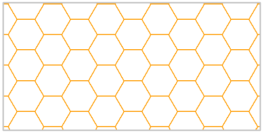 Voronoi joint network, regular hexagons, horizontal orientation
