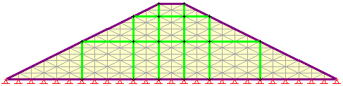 Mapped mesh using triangular elements, dam model 