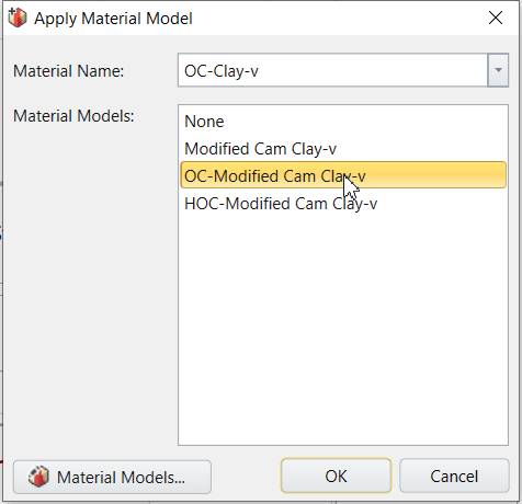 Apply Material Model Dialog box 