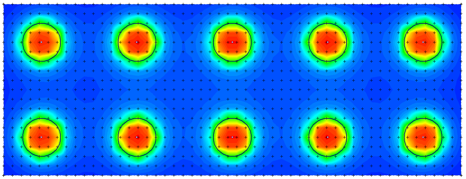 Field point grid in Settle3 with 1000 grid points