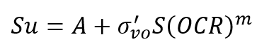 Undrained shear strength equation