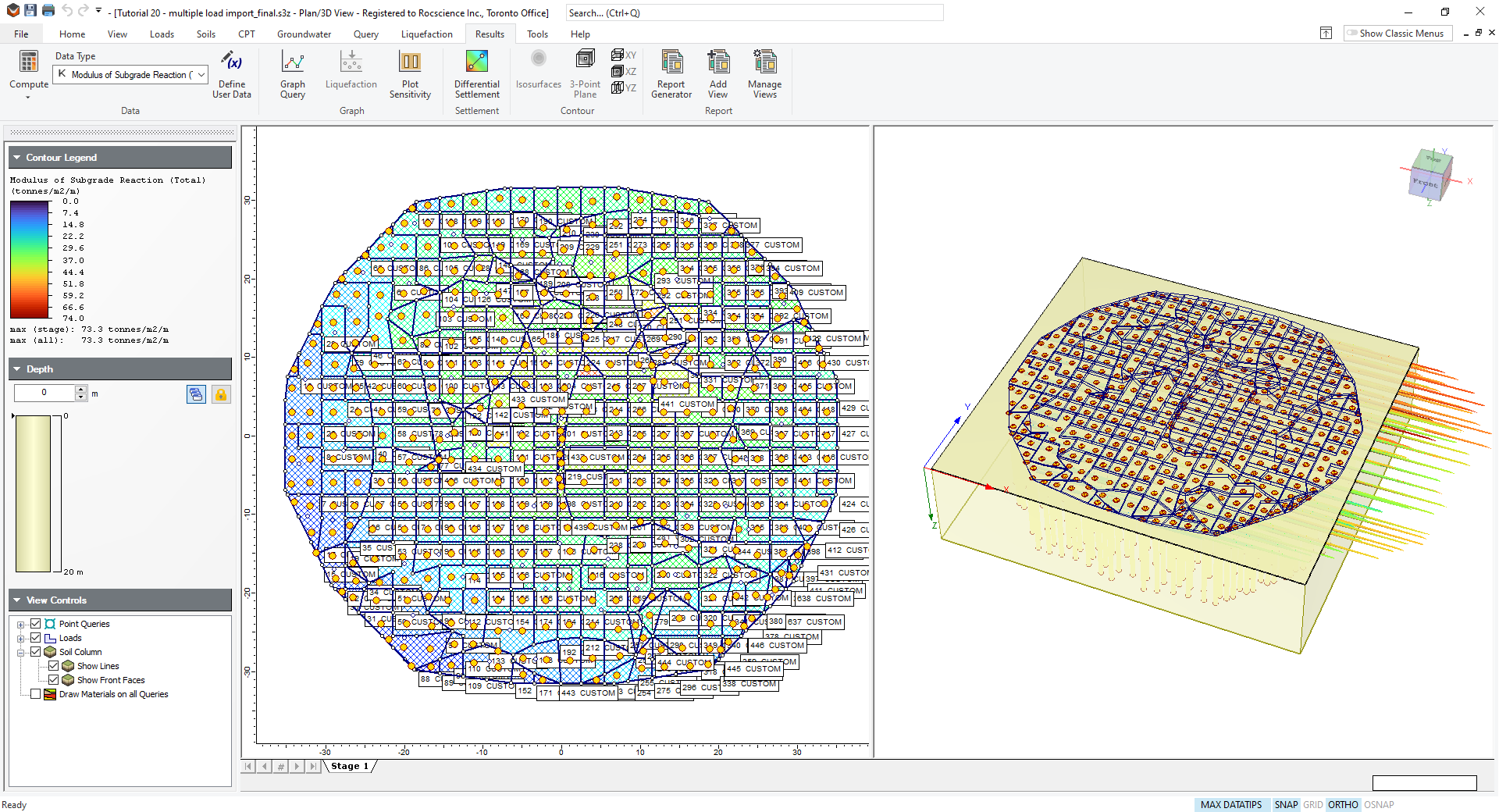 Excel View of Subgrade Modulus Reaction