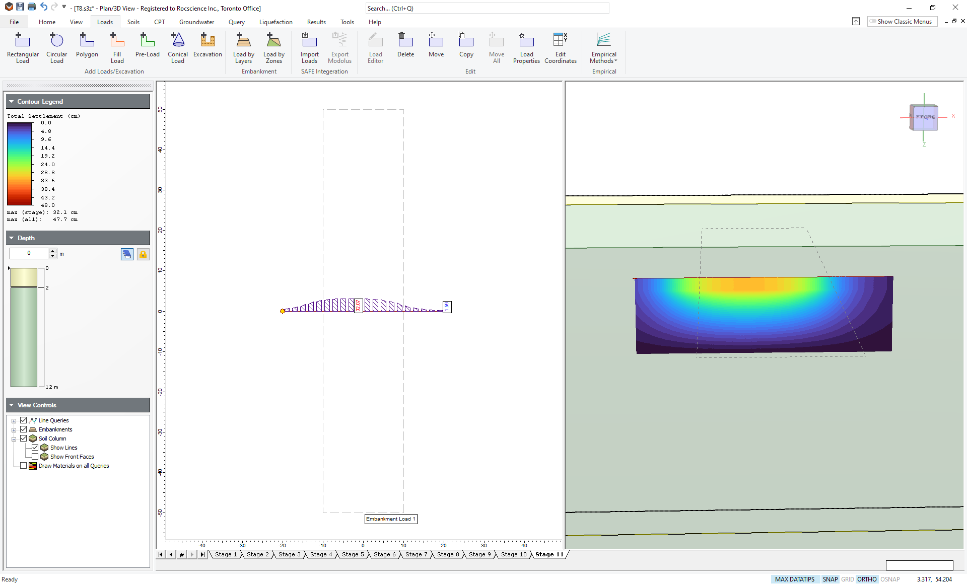 2D and 3D View of Model
