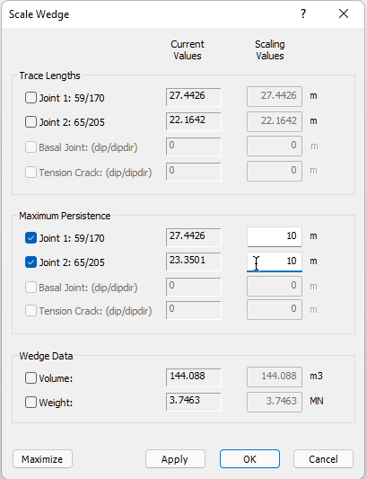 Limiting Wedge Size Scale Wedge