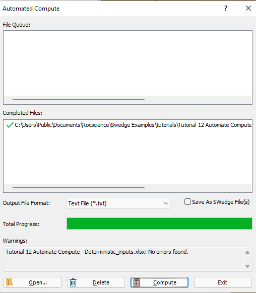 Text File output format