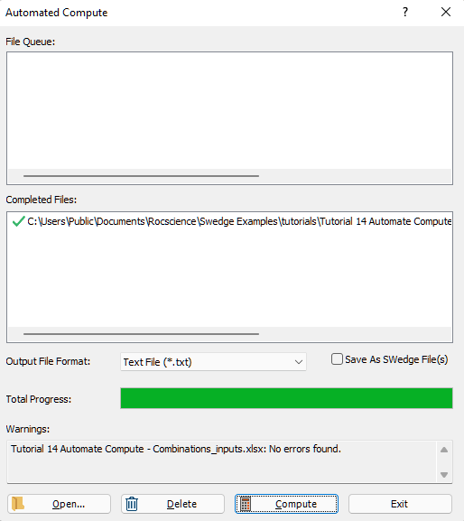 Output Text File Format